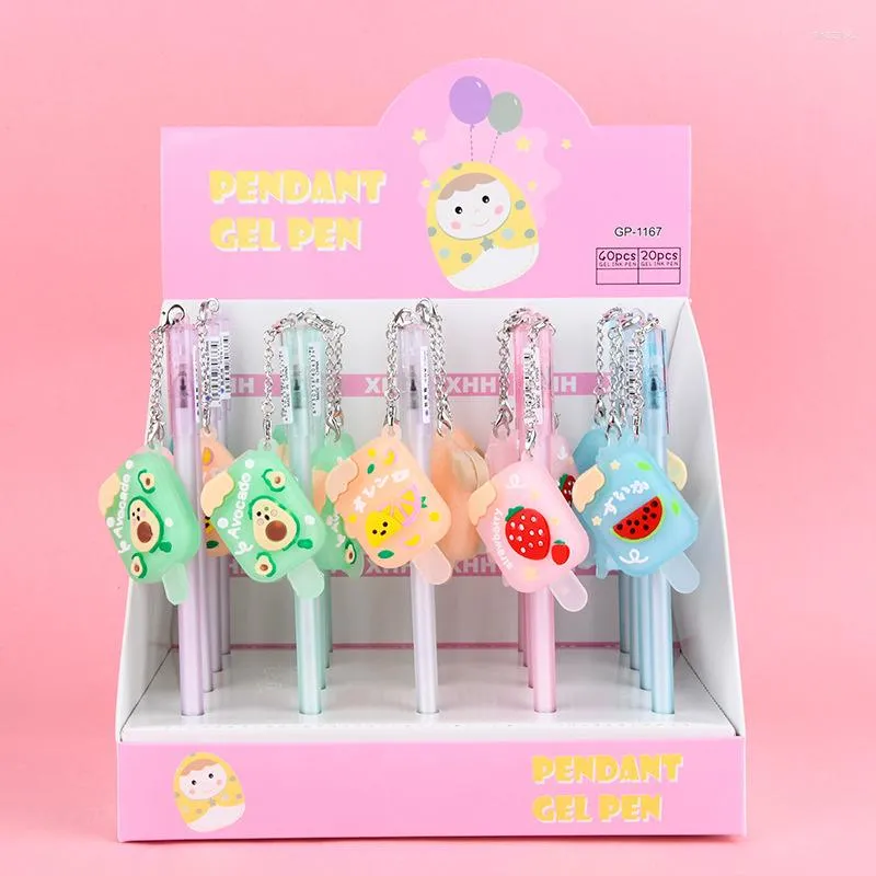 Pièce Lytwtw's Papeterie Mignon Kawaii Popsicle Pendentif Gel Stylo École Fournitures De Bureau Creative Doux Belle