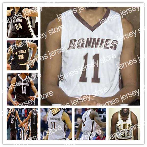 College Basketball Wears Custom Ncaa Basketball St. Bonaventure Bona Bonnies Jersey Kyle Lofton Jaren Holmes Dominick Welch Osun Osunniyi Jalen Adaway Vasquez 4XL