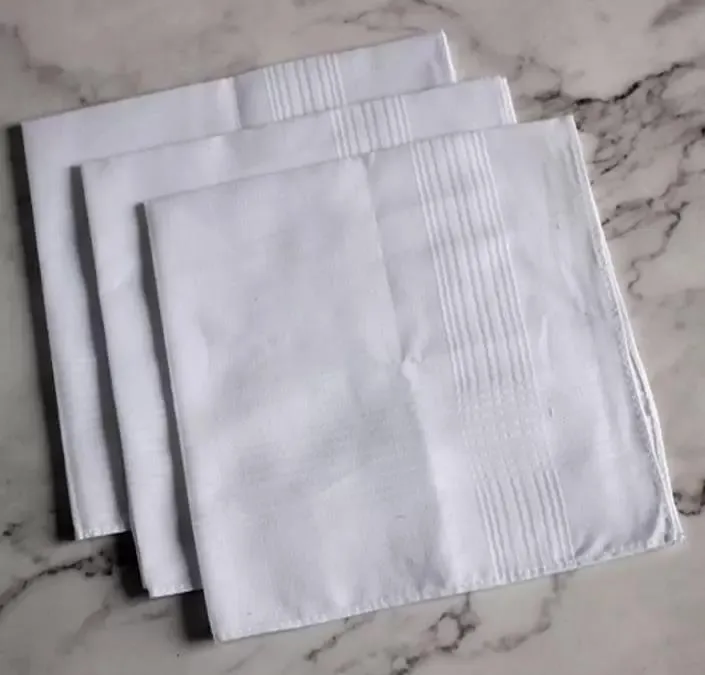 Home Textiles pure white handkerchief 100% Cotton ladys and gents handkerchiefs Super Soft Pocket Towboats Squares