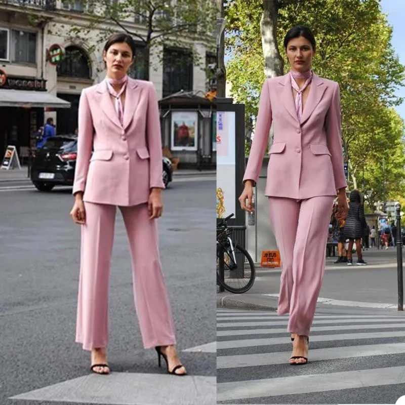 Pantalones de dos piezas para mujer, Blazer elegante a la moda para mujer, conjunto de 2 piezas diseñado con un solo pecho, abrigo de calle informal para mujer de oficina para uso diario