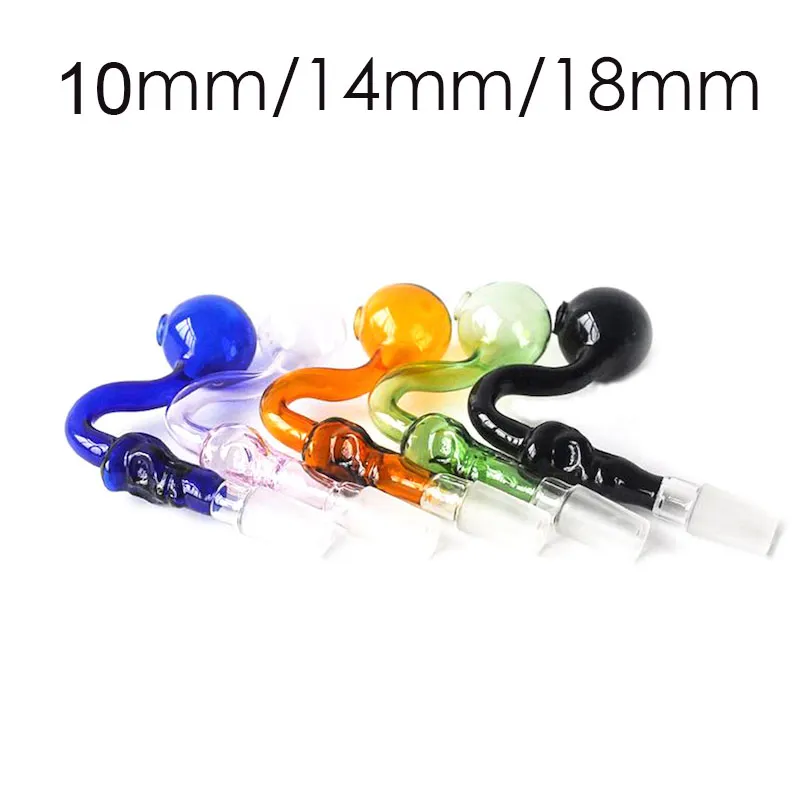 Pyrex incurvé coloré 10mm / 14mm / 18mm mâle femelle forme de crâne bol de brûleur à mazout en verre pour fumer l'eau dab rig bong tuyau