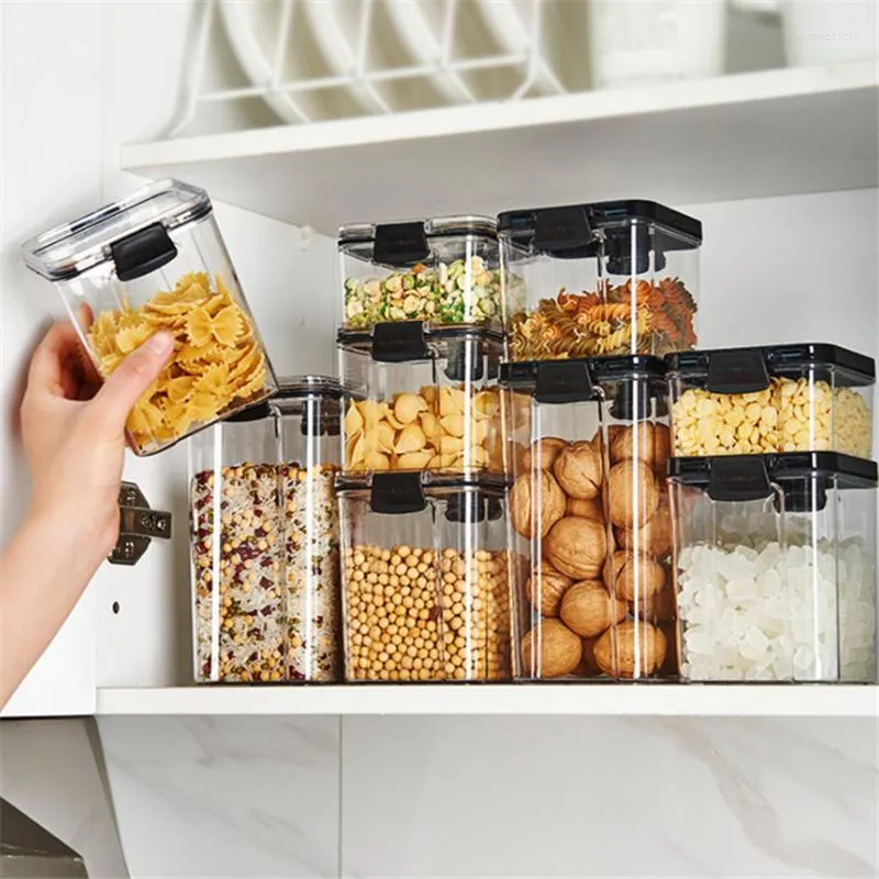 Storage Bottles 700ml 460ml 950ml 1300ml Stackable Kitchen Sealed Jar Food Box Multigrain Tank Dried Fruit Tea Container