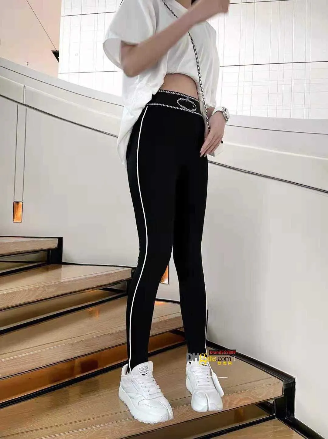 Women Leggings Pants Knits Fashion Style For Lady Slim Pant Trouse Outwears High Waist Sport Yoga Capris With Letters Printed Bottoms Size S-L