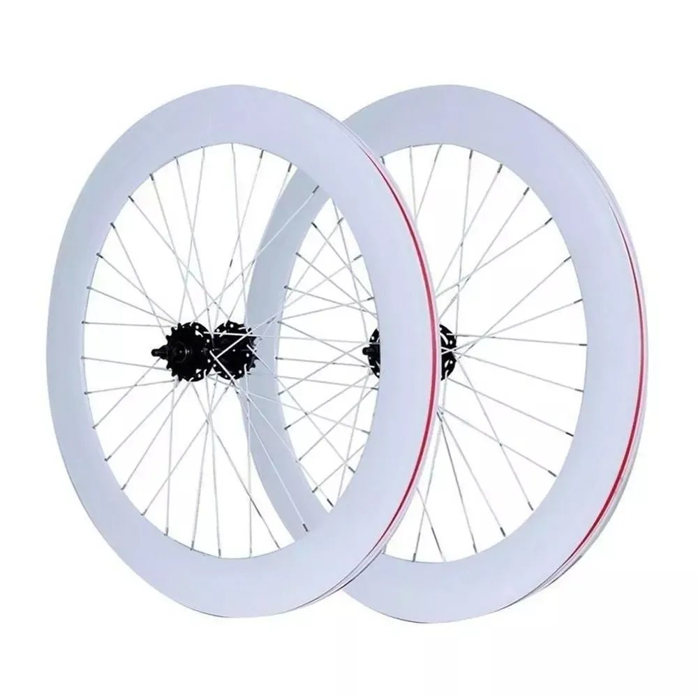 Ruote per bici Track Fixie Bike Flipflop Wheel Rim Hight 70mm Front Rear 32H Hub Single Speed Bicycle Wheelset Fixed Gear Lega di alluminio 221028