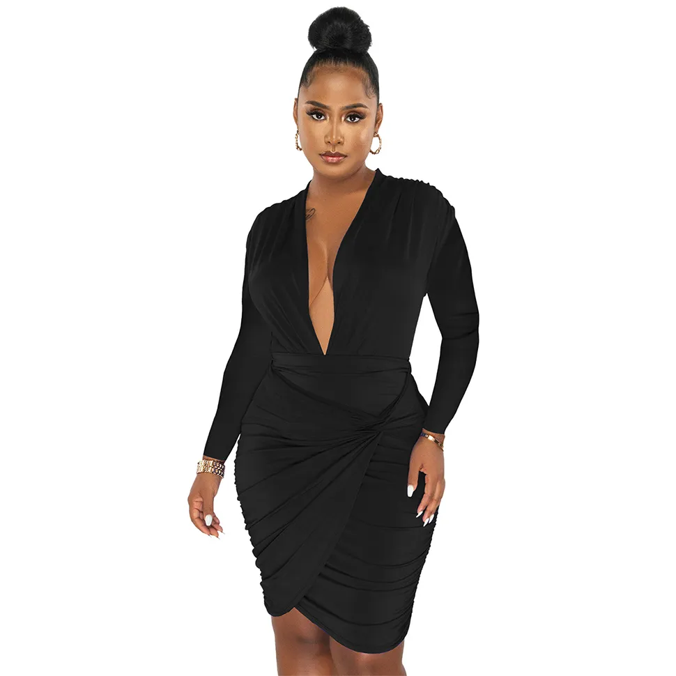 black long sleeve structured mini dress Antonio Black Long Sleeve Mini Dress - US 0