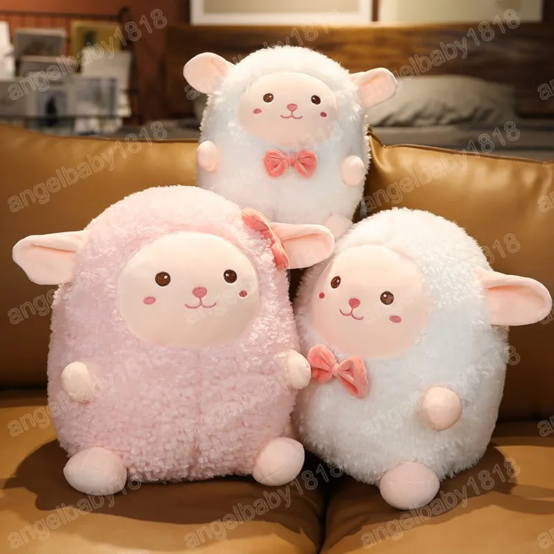 Jouets en peluche mouton gras 25/35/45cm, Animal en peluche, poupée d'agneau, oreiller doux pour bébés filles, cadeau d'anniversaire Kawaii, décoration de canapé et de chambre