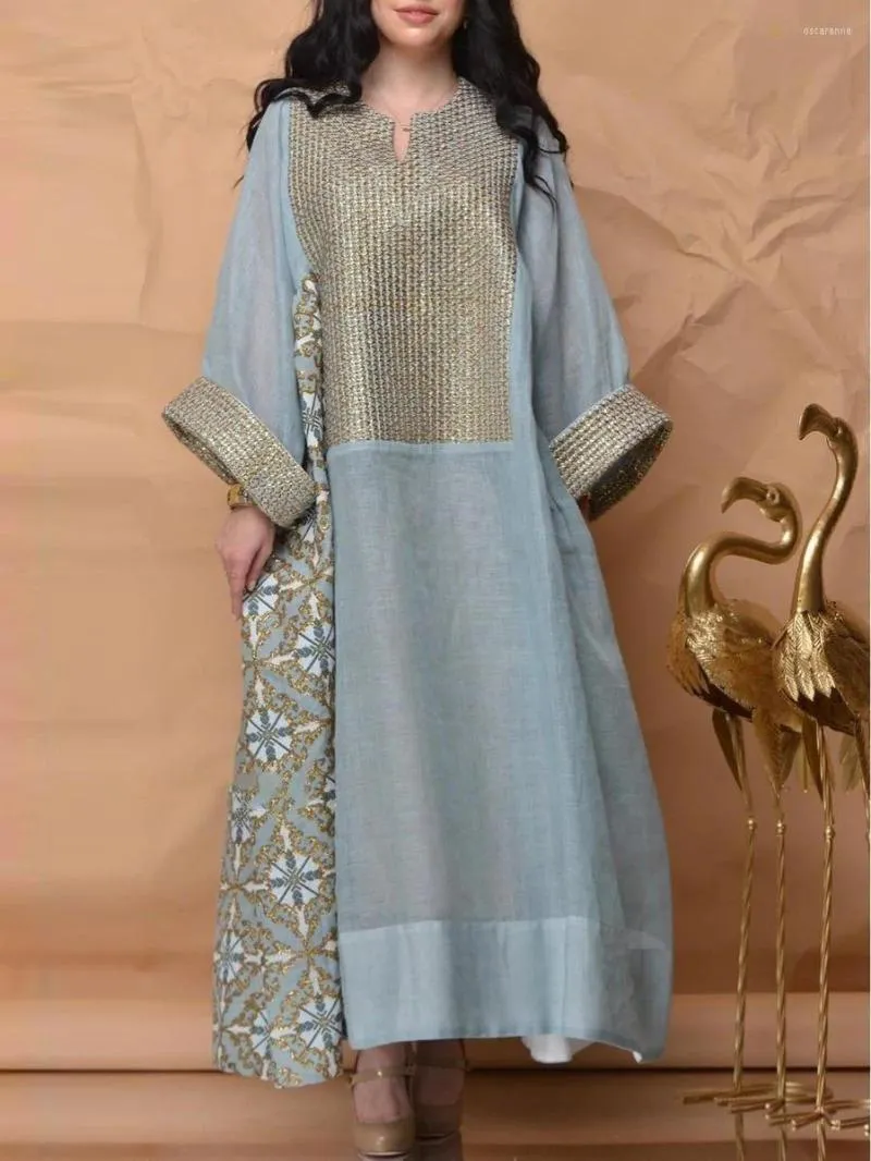 Etnik Giyim Ramazan Müslüman Kaftan Abaya Elbise Kadın Dubai 2022 Zarif önlükler Afrika Maxi artı Boubou Robe Djellaba Femme