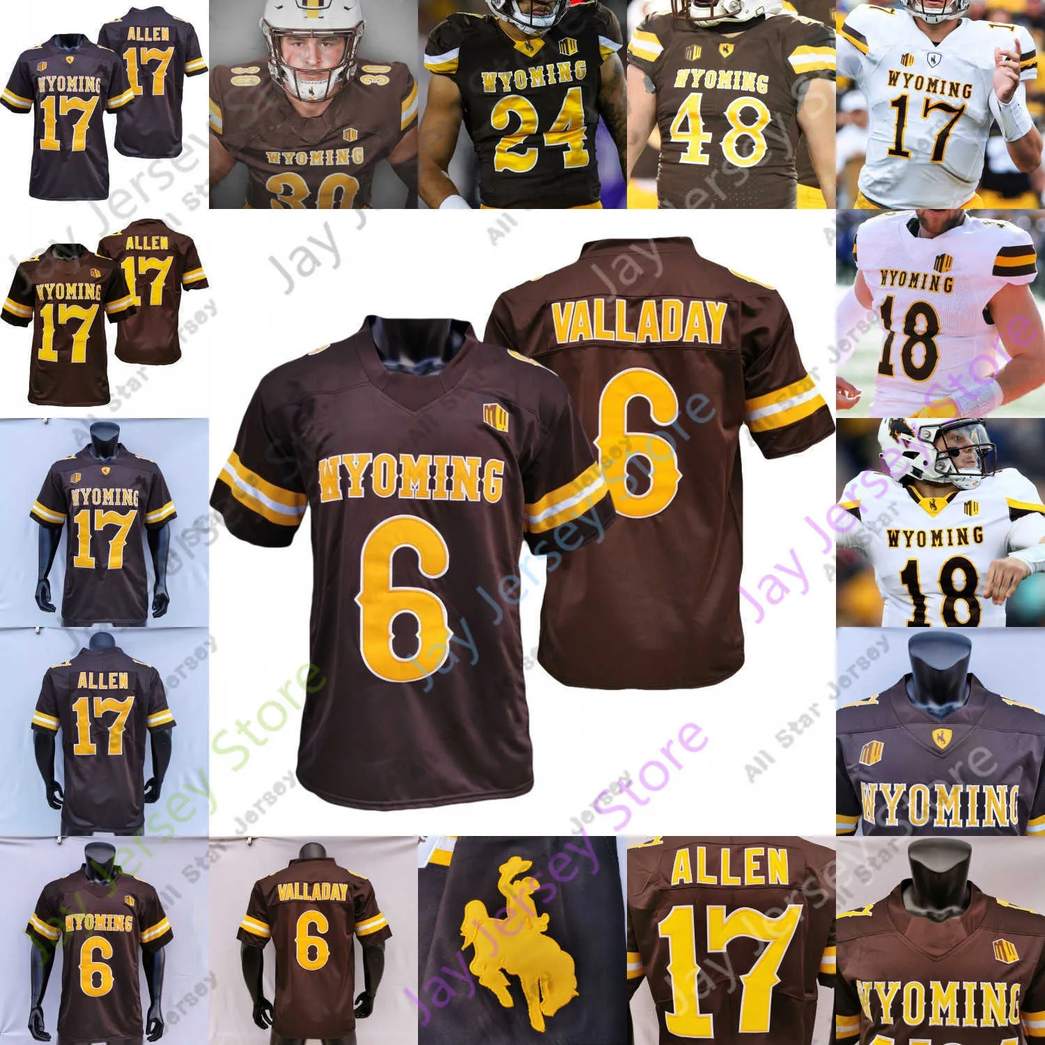 Camisa de futebol do Wyoming Ncaa College Solomon Byrd Sean Chambers Tyler Vander Waal Titus Swen Ismail Jr.