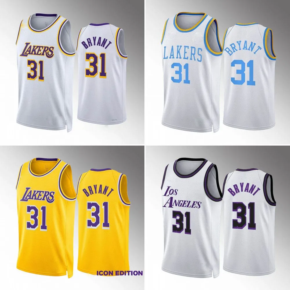 CUSTOM Hommes Thomas Bryant 2022-2023 Maillots de basket-ball Chemise Édition classique Blanc Déclaration Violet Or