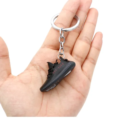 Keychains Lanyards Sneakers Keychain Trend Couple Bag Ornament 3D Stereo Mini Basketball Shoes Pendant Car Keyring Drop Delivery 2022 0B
