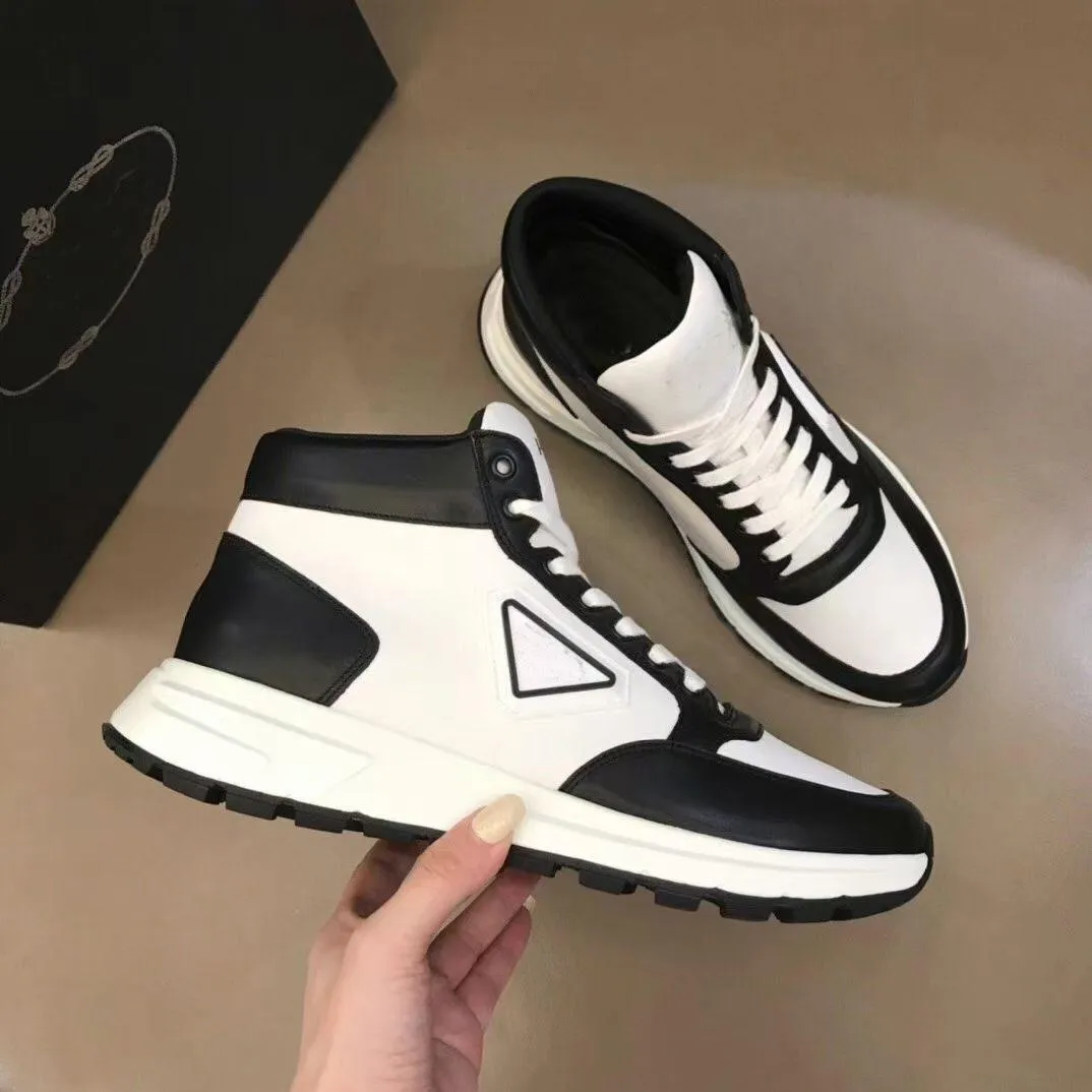 Marca de moda de sapatos esportivos re nylon escovados couro masculino triângulo de borracha de borracha sola de luxo casual de luxo Prax 01