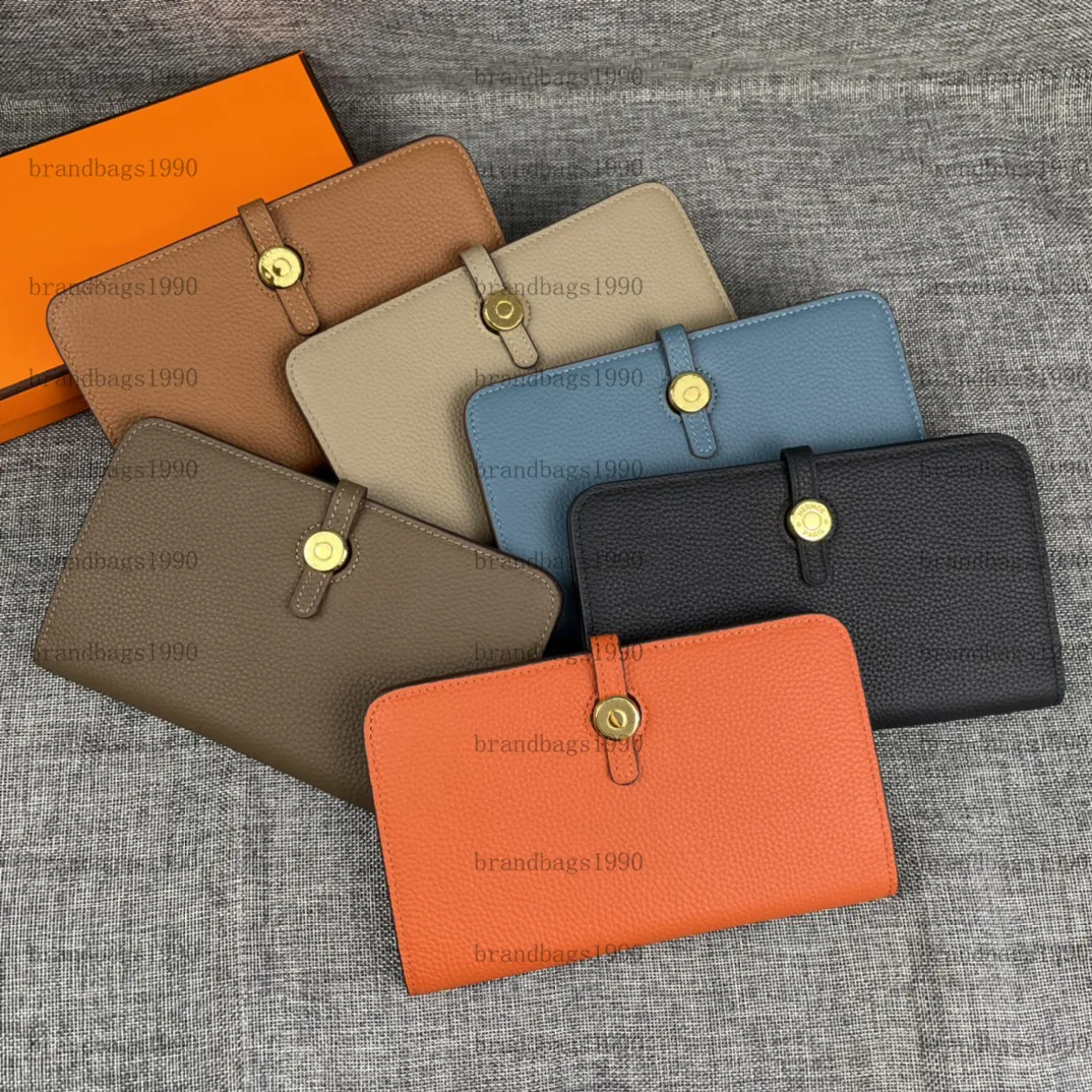 Dogon Wallet Designer Purse Passport Book Case Togo Genuine leather woman Wallets Gold Silver Buckle Whole cowskin Card holder Bags fashion Come With Box