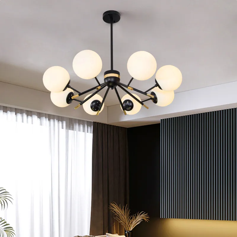 Lampes suspendues lustre boule de verre moderne salon cuisine chambre minimaliste longs lustres suspendus éclairage lustre