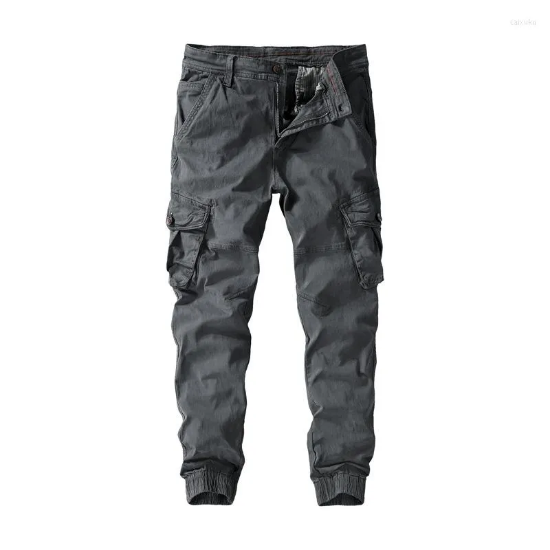 Pantaloni da uomo Cargo Uomo Militare Casual Cotone Multi-Tasche Pantaloni maschili Tinta unita Trekking all'aperto Viaggio Lavoro MA423