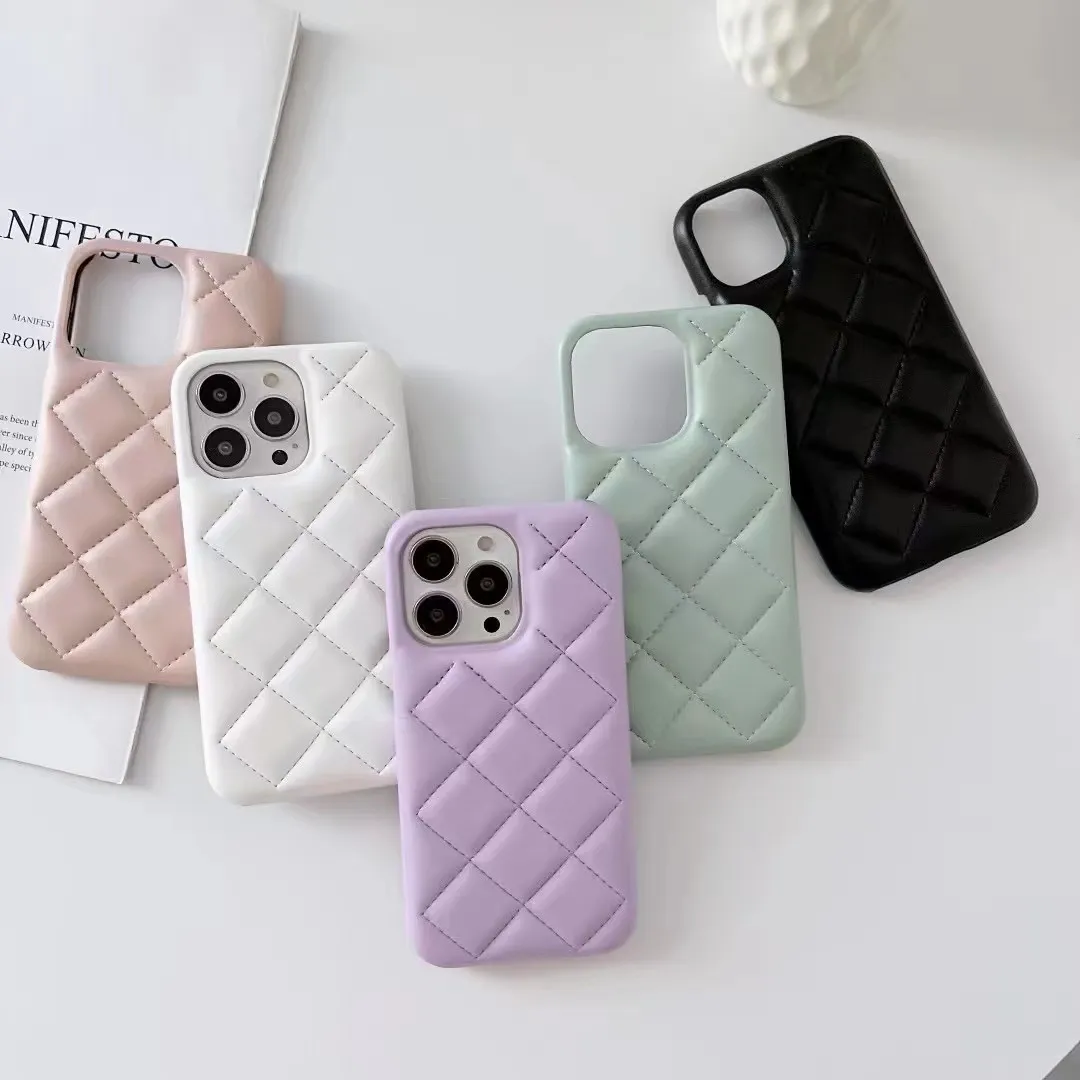 Luxury Pu Leather Protective Case för iPhone 14 13 12 11 Pro Max X Xs Max XR 8 7 Plus Mobiltelefon Soft Back Cover Case