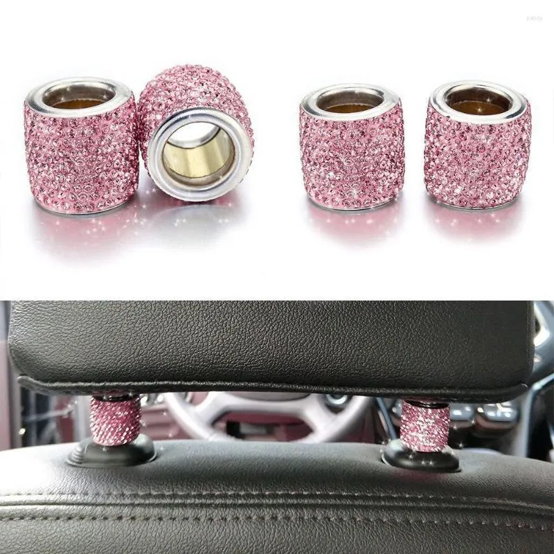 Dekoracje wnętrz 2PCS Fashion Car Headrest kołnierz Blin Blin Crystal Auto Fote Decoration