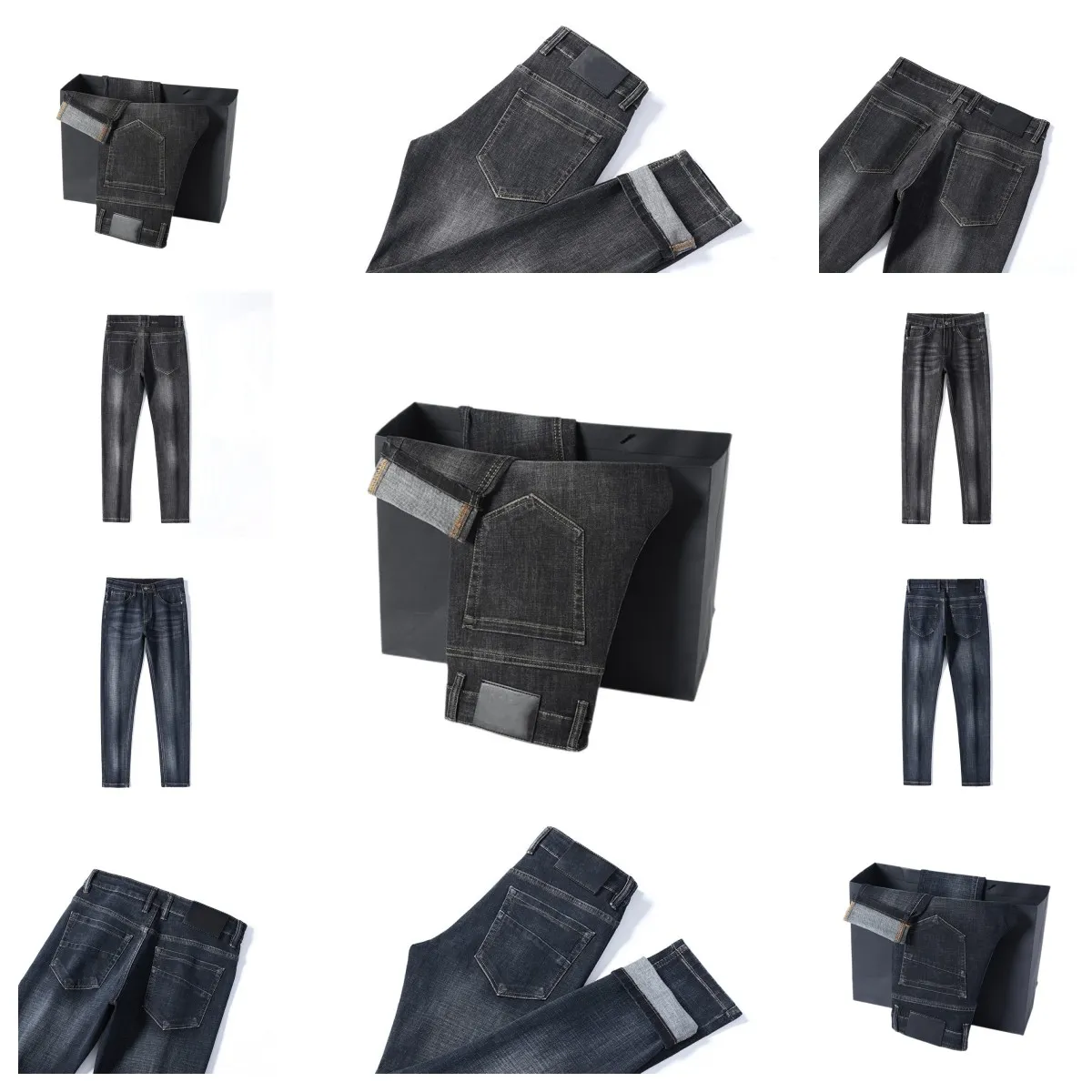 2022 Nuovi JEANS chino Pantaloni pantaloni da uomo Stretch Autunno inverno jeans attillati pantaloni di cotone lavati dritto business casual F01