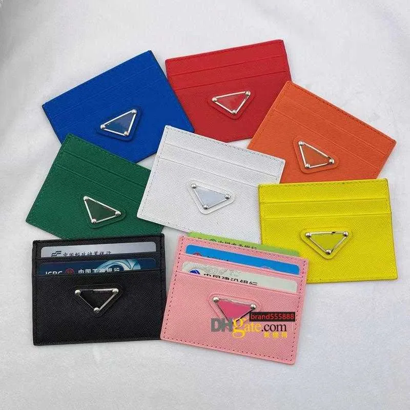 Fashion Design Triangle Mark Card Holders Credit Wallet Leather Passport Cover ID Business Mini Pocket Travel for Men Women Purse Case Driving License