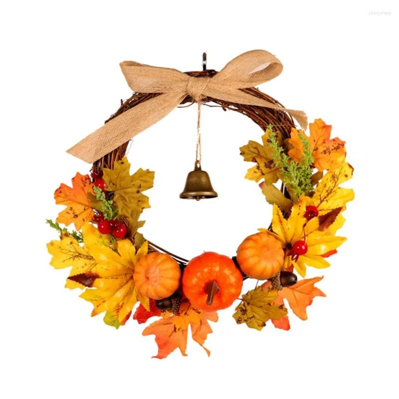 Decorative Flowers Artificial Plants Thanksgiving Halloween Pumpkin Bell Window Door Christmas Wall Decor Fake For Crafting