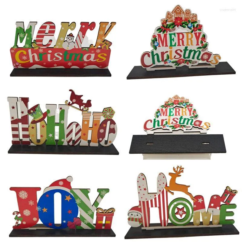 Christmas Decorations Merry Wooden Santa Claus Decoration For Home Gifts Xmas Ornaments Navidad Desktop Decor Year 2022 Noel