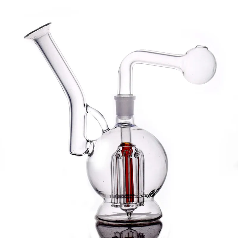 Hochwertige Glas-Ölbrenner-Bong-Shisha-Wasserpfeifen mit dickem Pyrex Clear Heady Recycler Dab Rig Handbongs zum Rauchen Ölbrenner-Rohr 1 Stück