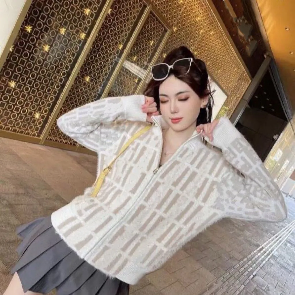 maglioni da donna lettere design cerniera maglione cardigan manica lunga risvolto collo abbigliamento donna autunno inverno caldo moda euramericana