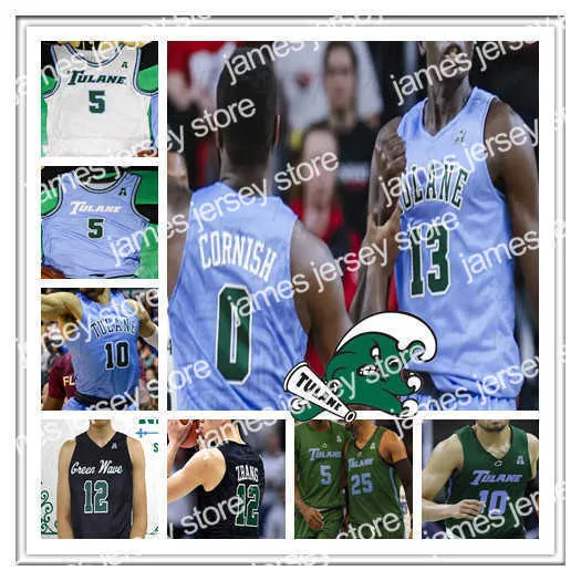 College Basketball Wears 2021 Tulane Green Wave Basketball Jersey Personnalisé TeShaun Hightower Christion Thompson KJ Lawson Walker Nic Thomas Ray Ona Embo Nobal Days 4X