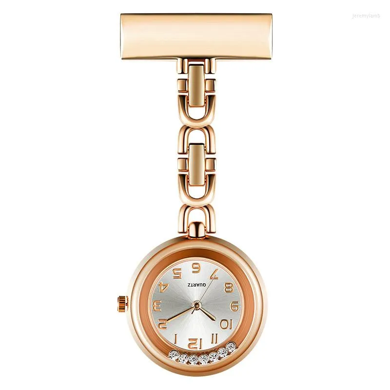 손목 시계 실버 포브 시계 클립 고품질 일본 운동 다이아몬드 reloj enfermera