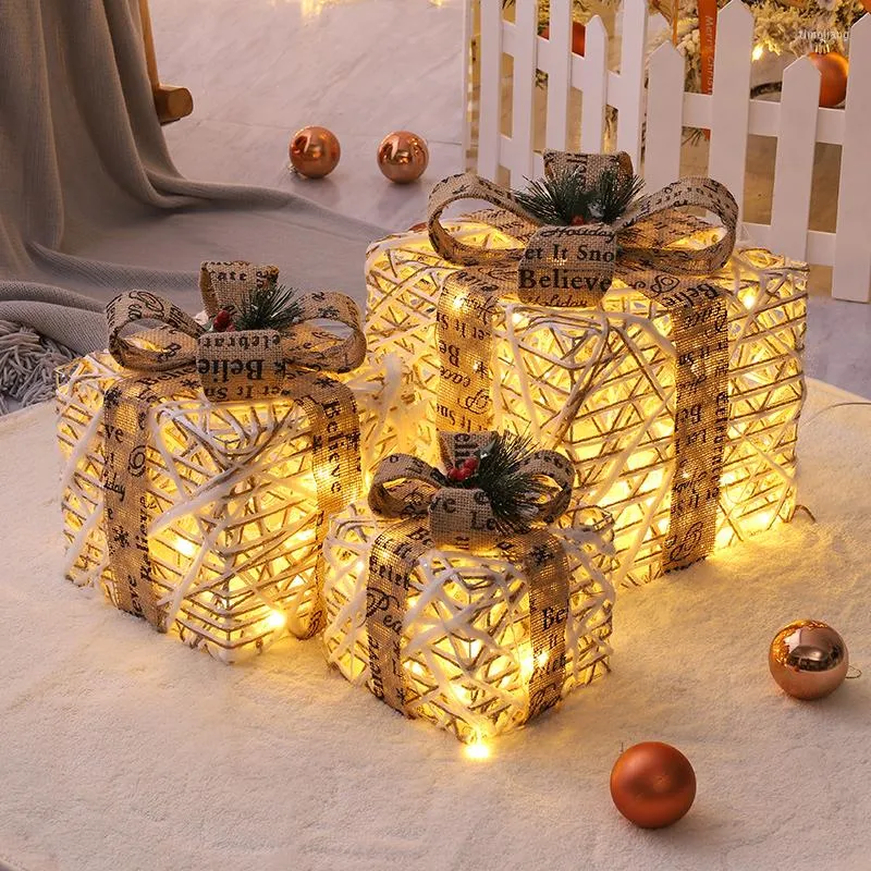 Kerstdecoraties 3 PC/SET Geschenkdoos Store Super Scene Decoratie Snowflake Inpakjaar Kinderzak feestartikelen