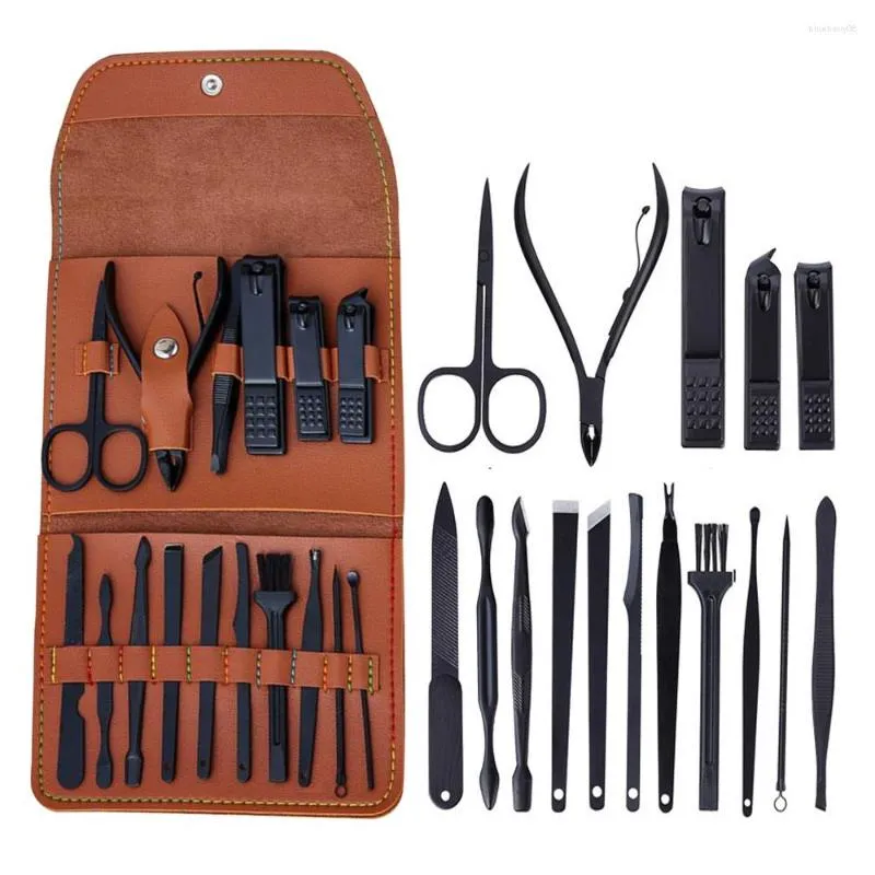 Kits d'art d'ongle 4-15 pièces ensemble de ciseaux de pédicure de coupeur professionnel crochet d'aigle en acier inoxydable outil de tondeuse à manucure Portable