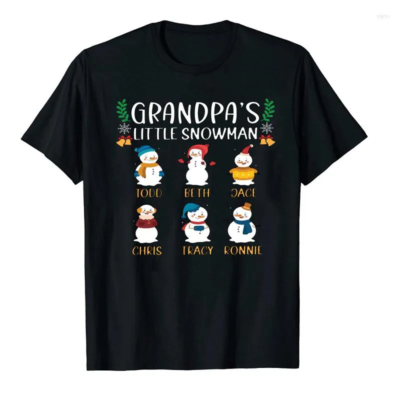 Мужские футболки дедушка маленькая рубашка снеговика Мужские женщины Смешные рождественские подарки графики с коротким рукавом каваи