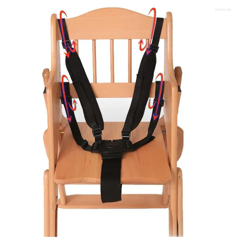 Barnvagnsdelar Baby 5 Point Harness Safe Belt säkerhetsbälten för barnstol Pram Buggy Children Kid Puschchair 360 Roterande krok T0210