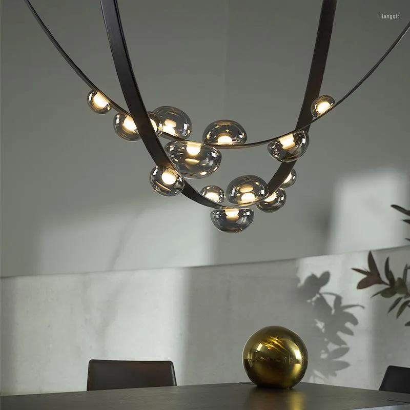Ljuskronor Desinger Bälte droplight LED -ljuskrona Belysningstak hängande lampa vardagsrum deco lampor matbordsupphängning