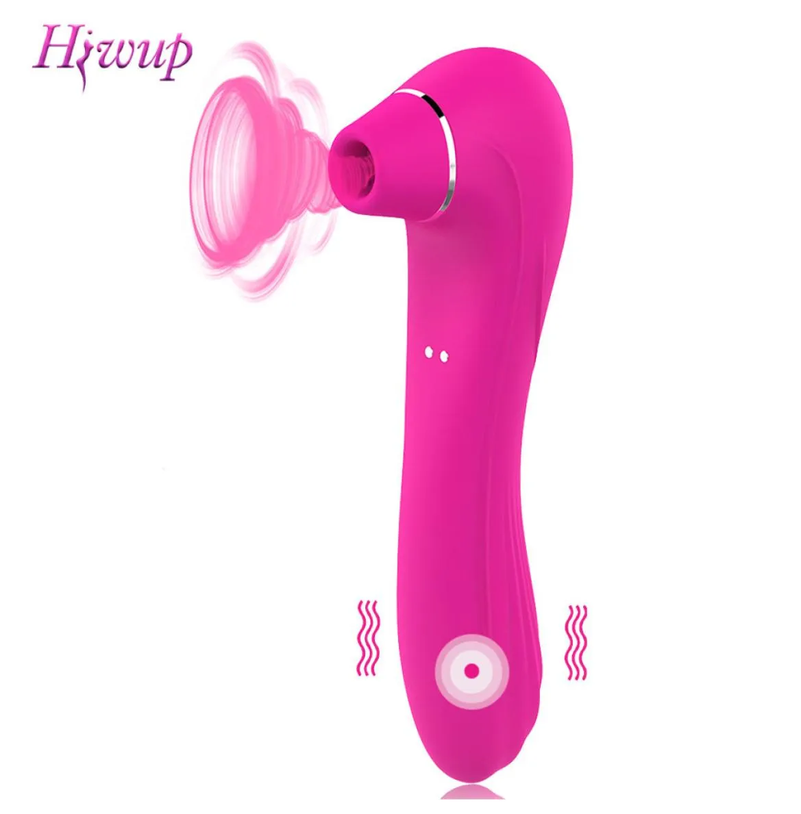 Hiwup Vagina Sucking Vibrator Sex Toy para mujer succi￳n de lengua oral para adultos Sucker Clitoris Estimulador Masturbator Toy er￳tico T4655018