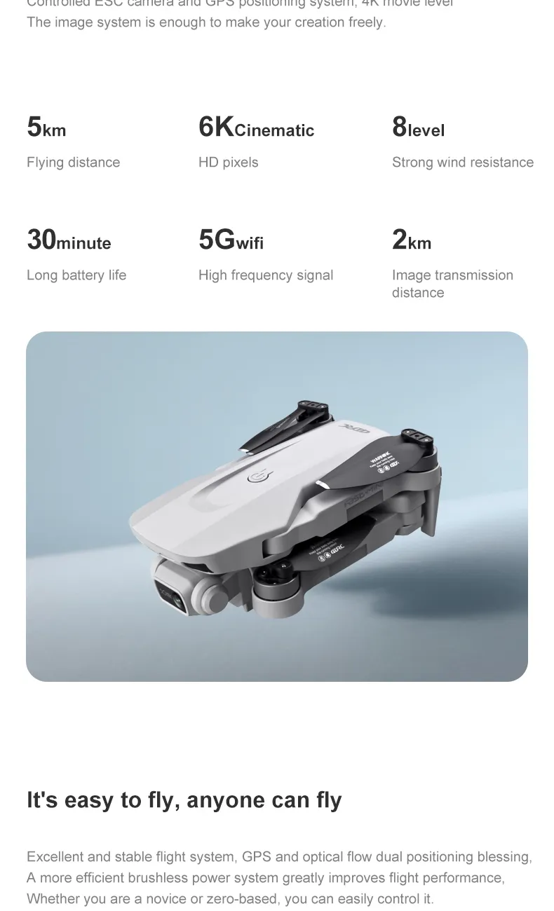 Drones 4DRC F8 GPS Drone 5G HD 4K Camera Professional 2000m Image Trans Brushless Motor Foldable