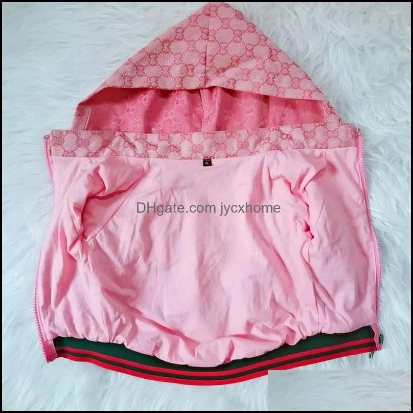 Cão vestuário designer roupas de cão clássico carta padrão vestuário exclusivo luxo pet hoodie moletom casaco para pequenos cães médios 2843