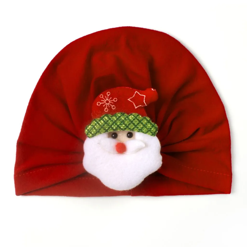 Gorro de Navidad para niños, gorro de Papá Noel de alce de dibujos animados para niñas pequeñas, gorros de turbante indio, gorro suave, gorro de calavera, gorros para niños