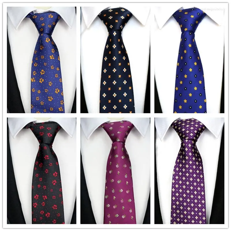 Bow Ties KT088-107 Men's Floral Tie Fashion Silk Necktie For Mens Formal Suit 8cm Business Wedding PartysFlowers Pattern Neck