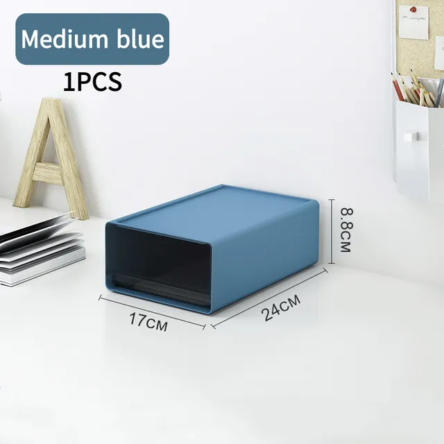 Idesign Deep Drawer Bin Desktop Drawer Box Square Transparent Book Pen