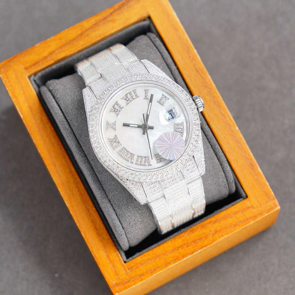 Armbandsur Diamond Mens Watch Mechanical Automatic Watch Sapphire 40mm Strap Diamond-Studded Steel Ladi Fashion Wristwatch Armband Montre de LuxeBtmtov2u
