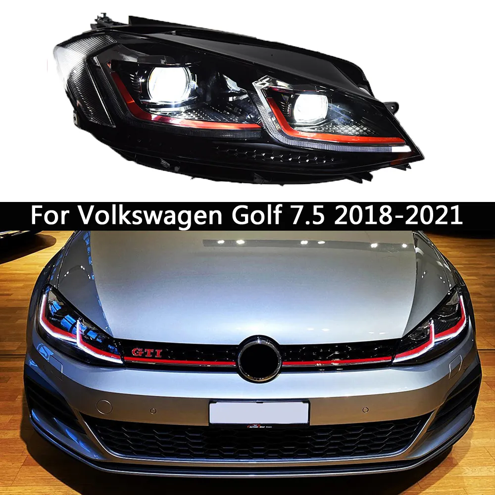 Ensemble de phares de voiture LED, feux de jour pour Volkswagen Golf 7.5, clignotant, lampe avant DRL