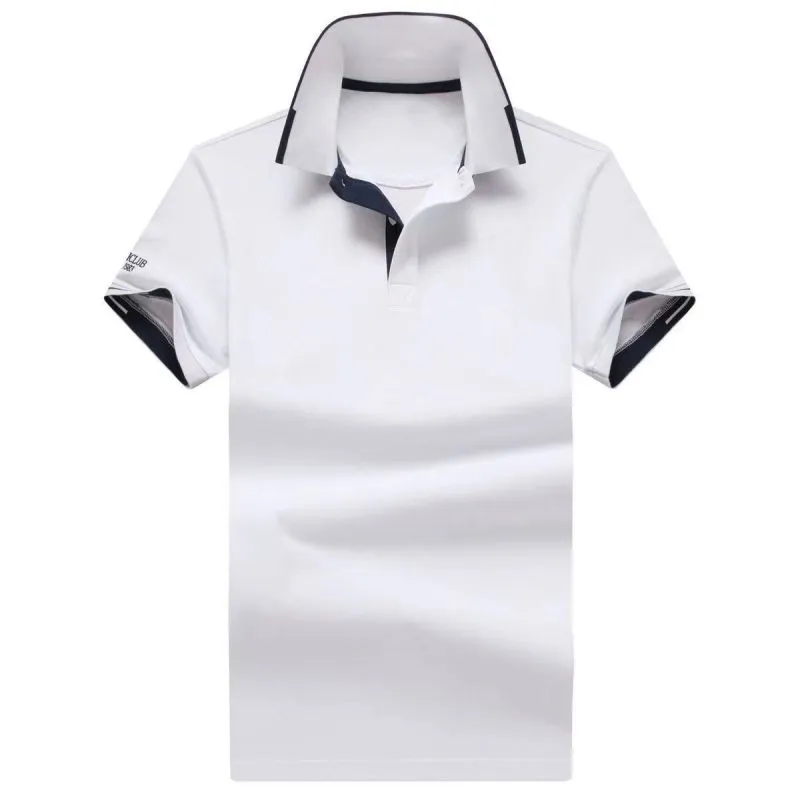 Vente en gros 2219 Été Nouveaux Polos Chemises Manches Courtes Hommes Européens et Américains Casual Colorblock Coton Grande Taille Brodé Mode T-Shirts S-2XL