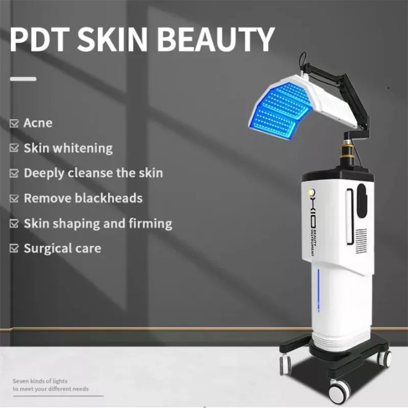 2023 7 Cores LED PDT Light Skin Care M￡quina de beleza M￡scara facial LED para rejuvenescimento da pele Removedor de acne anti-rugas
