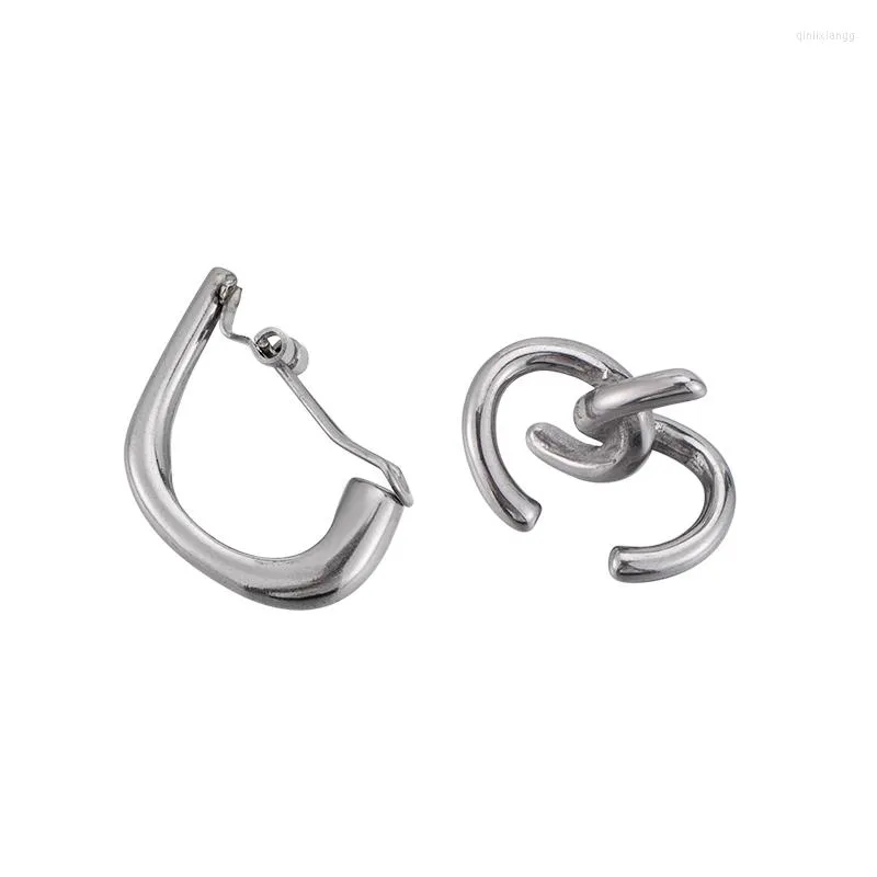 Backs Earrings Fashion Punk Clip Cool Stainless Steel Irregular Geometric Ear Cuff For Men And Women Party Hip-Hop Accessories