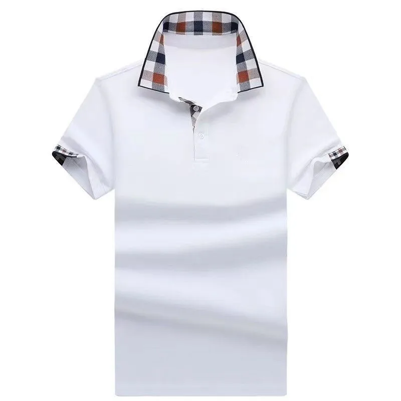 Vente en gros 2211 Été Nouveaux Polos Chemises à manches courtes pour hommes européens et américains Casual Colorblock Coton Grande Taille T-shirts de mode brodés S-2XL