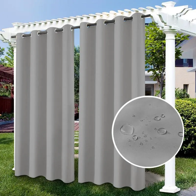 Curtain Outdoor Waterproof Patio Curtains Indoor Blackout For Living Room Bedroom Pavilion Terrace Garden Porch