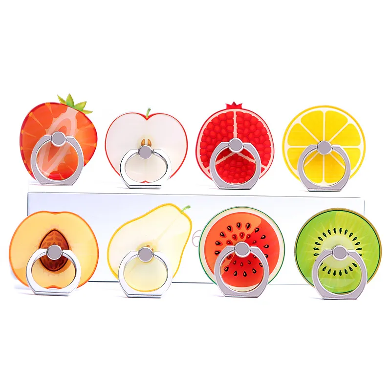 360 graden vingerringhouder schattig fruit acryl -mobiele telefoon staat voor iPhone Samsung -tablet