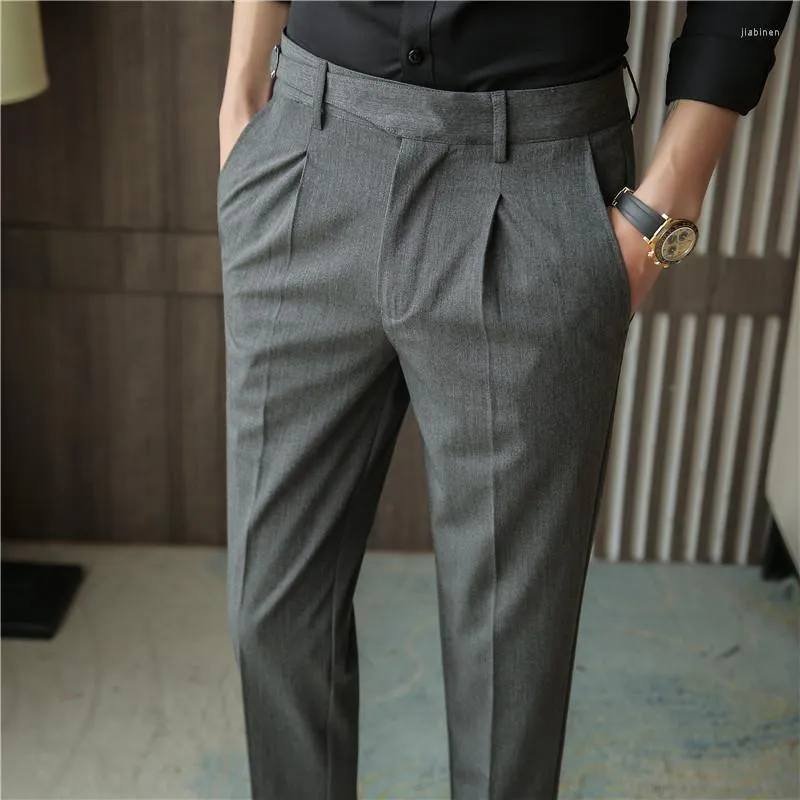 Herrdräkter 2022 Spring Autumn Man Slim Suit Pants Casual Business Trousers Fashion Men Formal Dress Street Wear Mane Clothing F100