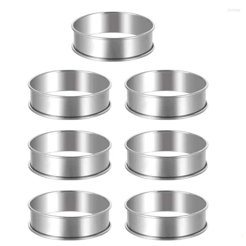 Bakware tools 7 stcs cake gebakringen bakken Engelse muffins dubbel gerolde taart mousse ring mal voor gereedschap