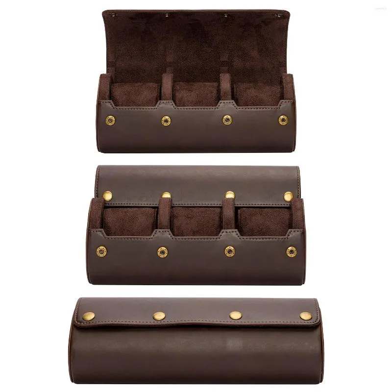 Jewelry Pouches Luxury Watch Roll Box 3 Slots Leather Case Holder For Men Women Watches Organizer Display Bracelet Gift Storage